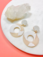 Load image into Gallery viewer, Blush & White Hoop Stud Earrings