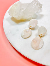 Load image into Gallery viewer, Blush & White Terrazo Stud Dangle Earrings