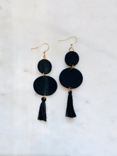 Load image into Gallery viewer, Black Tassel Earrings