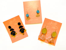Load image into Gallery viewer, Golden Oversized Gingko Textured Earrings