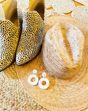 Load image into Gallery viewer, Blush & White Hoop Stud Earrings