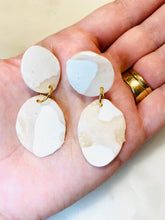 Load image into Gallery viewer, Blush & White Terrazo Stud Dangle Earrings
