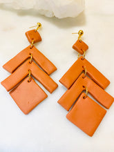 Load image into Gallery viewer, Rust Geometric Dangle Earrings