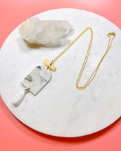 Load image into Gallery viewer, White ‘Marble’ Tassel Necklace
