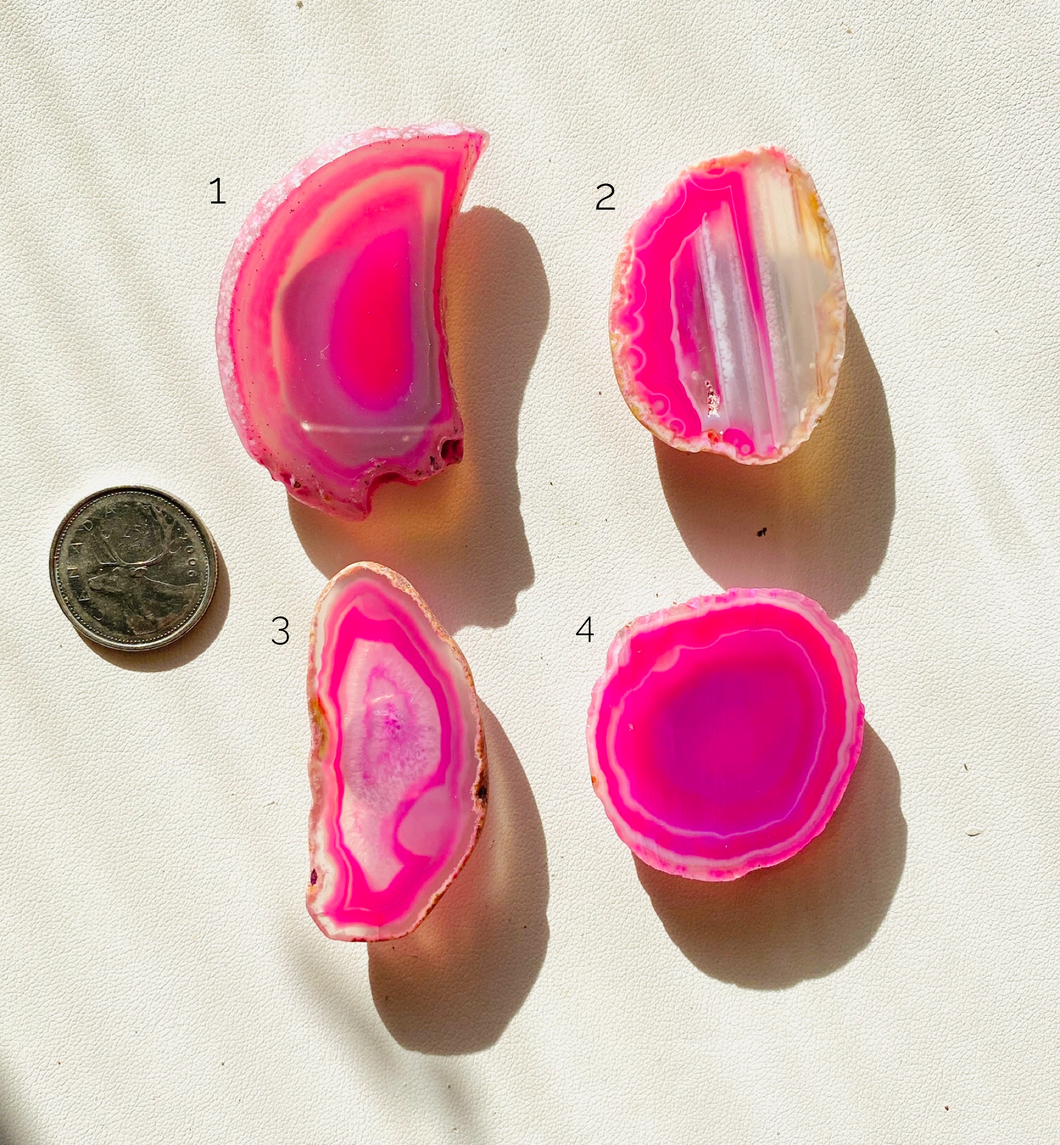 Pink Agate Nail or Screw Cover