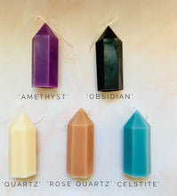 Load image into Gallery viewer, Gemstone Obelisk Beeswax Candle
