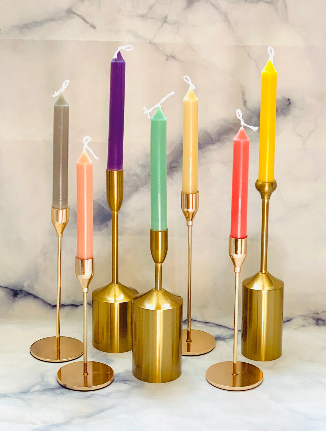 Colourful 6” Taper Beeswax Candle - 2 Pack