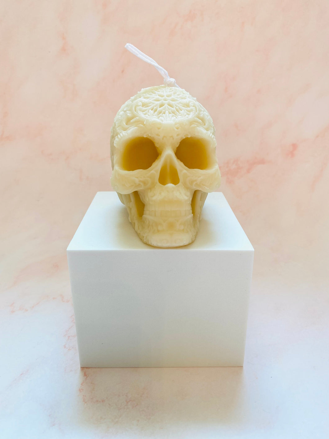 Sugar Skull Beeswax Candle