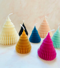 Load image into Gallery viewer, Small Origami Christmas Tree Beeswax Candle
