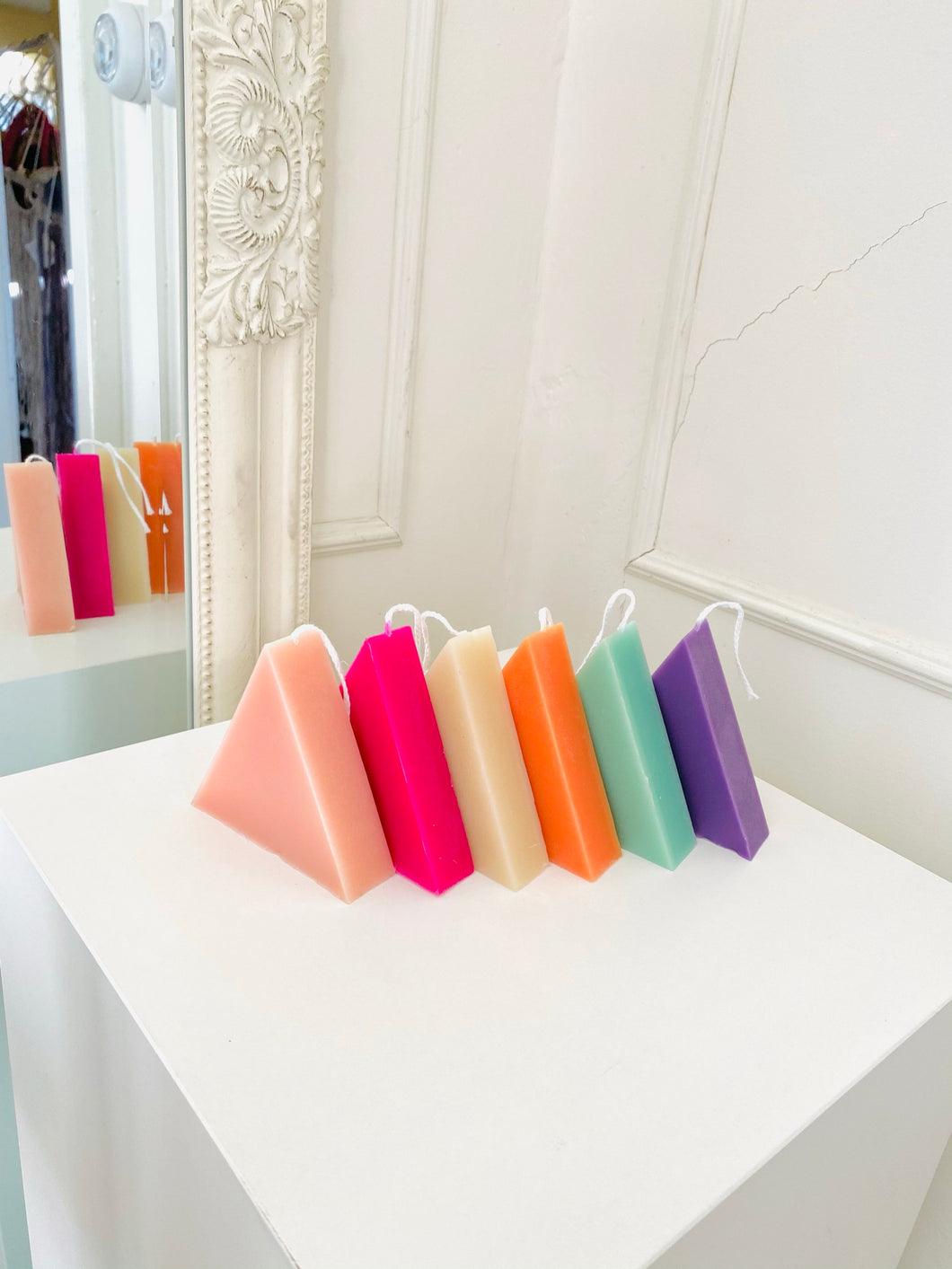 Colourful Geometric Shapes Beeswax Candles