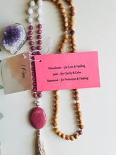 Load image into Gallery viewer, Wholesale - Rhondonite, Jade &amp; Rosewood Mala Necklace
