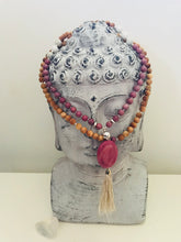Load image into Gallery viewer, Rhondonite, Jade &amp; Rosewood Mala Necklace
