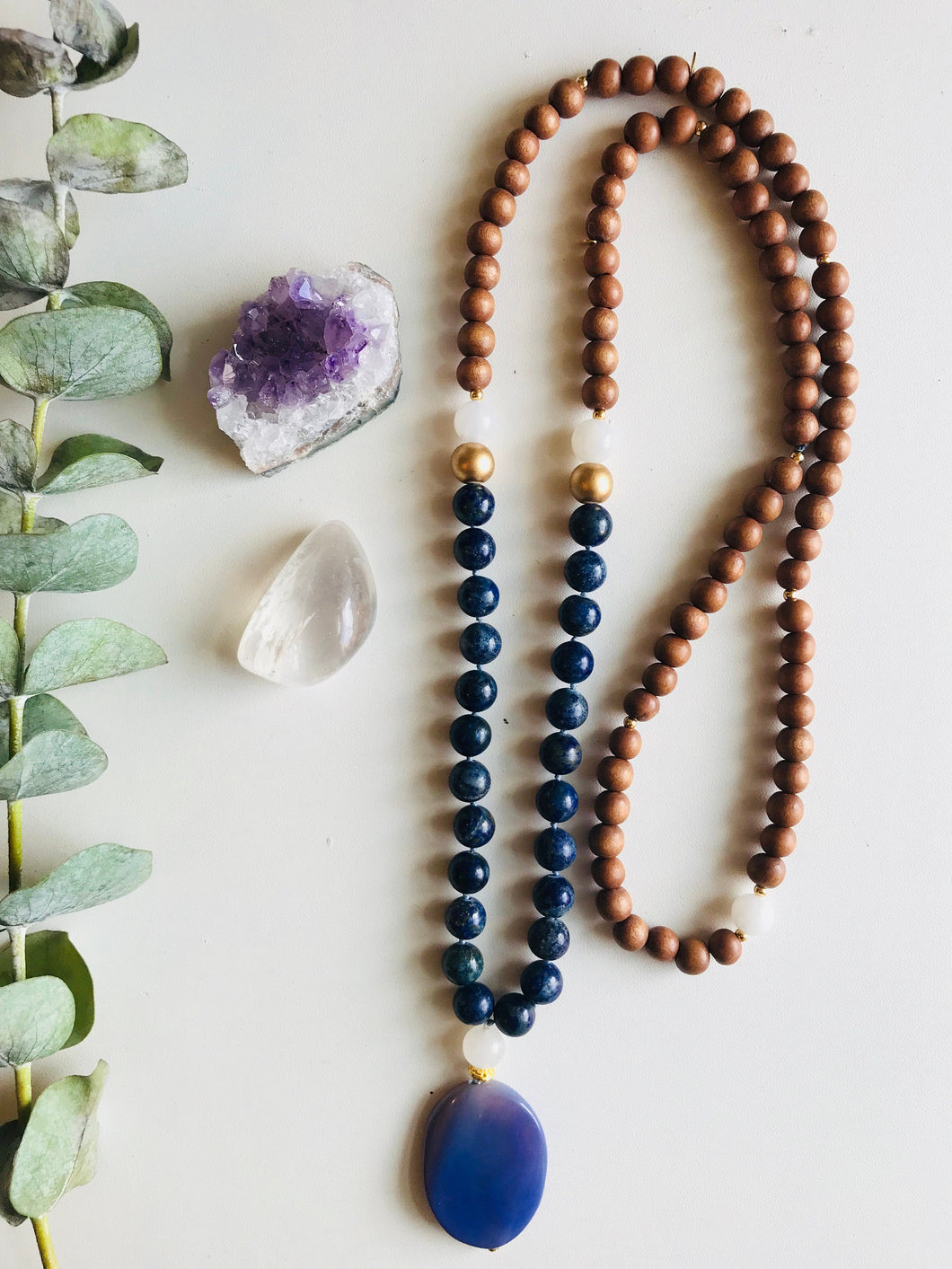 Wholesale - Lapis Lazuli, Quartz, Agate & Rosewood Mala