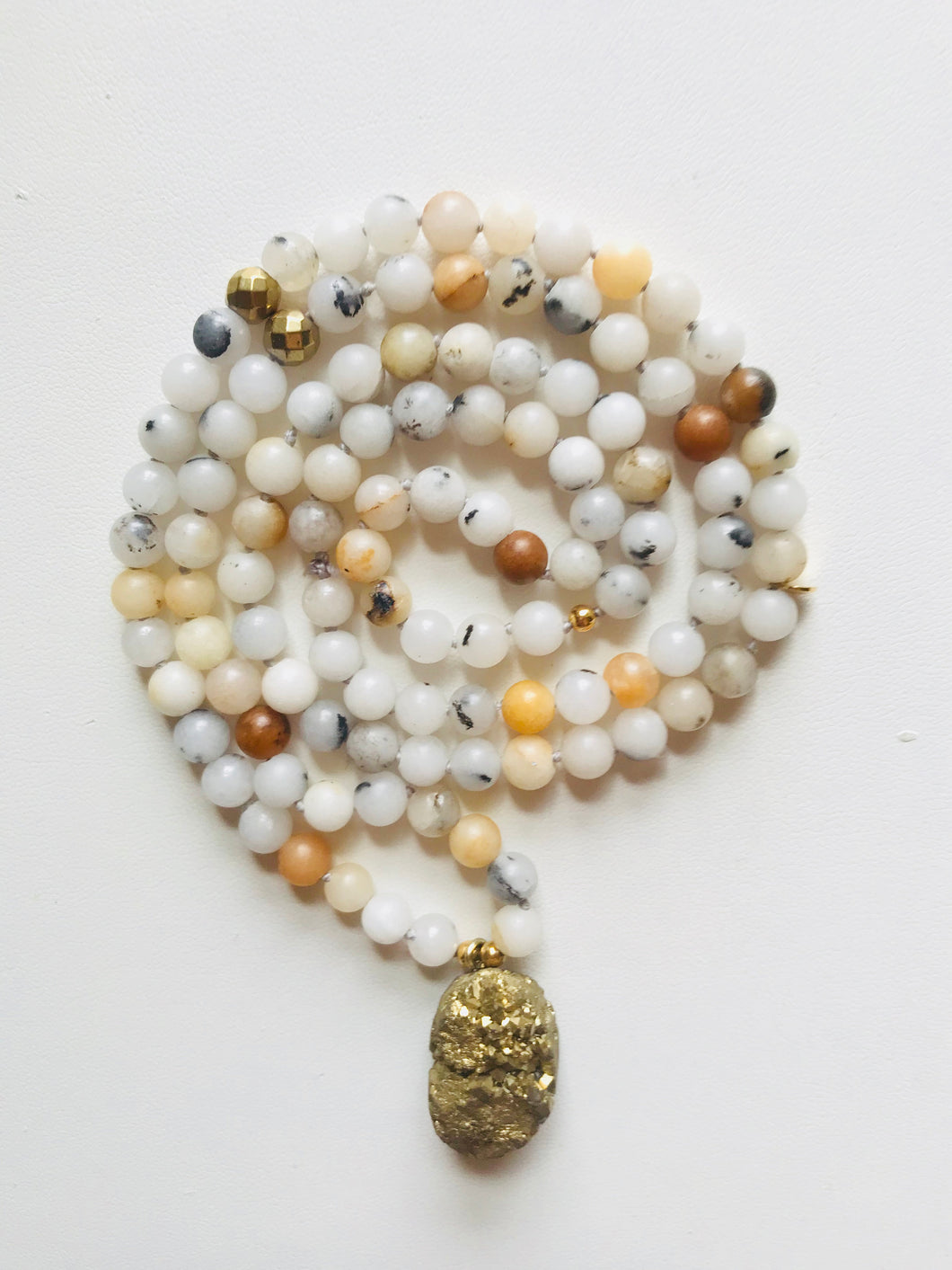 Quartz & Agate Druze Mala Necklace