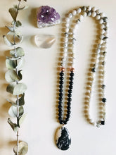 Load image into Gallery viewer, Zebra Jasper, Mountain Jade &amp; Agate Mala Necklace
