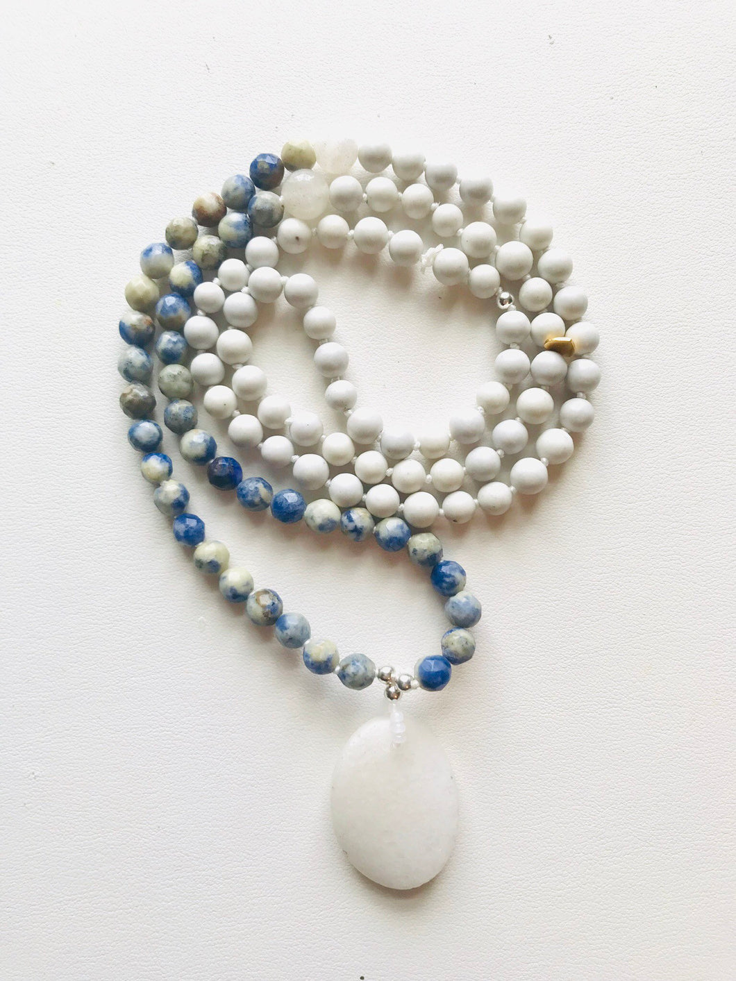Wholesale - Blue Sodalite & Jade Mala Necklace