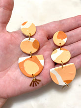 Load image into Gallery viewer, Summer Colours Polymer Clay &amp; Brass Earrings
