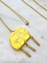 Load image into Gallery viewer, Yellows and Gold Polymer Clay Necklace
