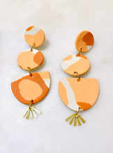 Load image into Gallery viewer, Summer Colours Polymer Clay &amp; Brass Earrings
