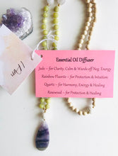 Load image into Gallery viewer, Wholesale - Jade, Rainbow Fluorite, Quartz &amp; Rosewood Mala with Essential Oil Diffuser
