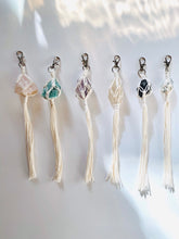 Load image into Gallery viewer, Wholesale - Gemstone Macrame Keychain / Bag Clip
