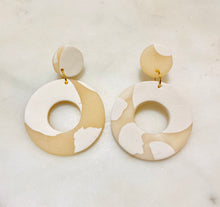 Load image into Gallery viewer, Blush &amp; White Hoop Stud Earrings
