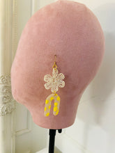 Load image into Gallery viewer, Rattan Flower &amp; Yellow Arch Earrings
