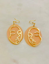 Load image into Gallery viewer, Blush Lady Face Pendant Earrings
