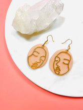 Load image into Gallery viewer, Blush Lady Face Pendant Earrings
