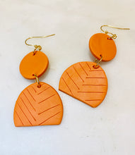 Load image into Gallery viewer, Orange Dangle Earrings
